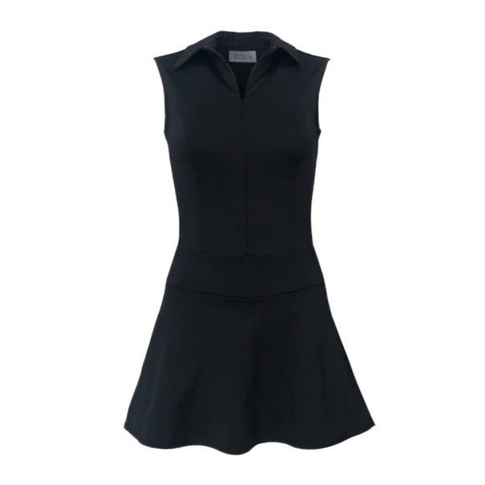 Sleeveless Black Polo Mini Dress